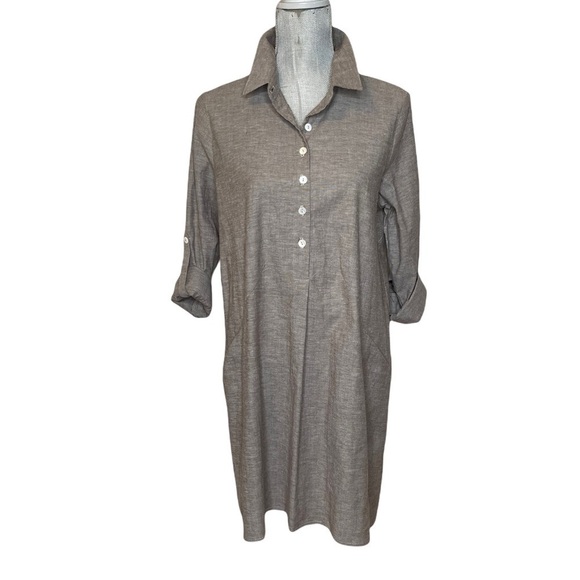 Inae Collection Gray Shirt Dress with Pockets Size XS New with Tags - Picture 1 of 10